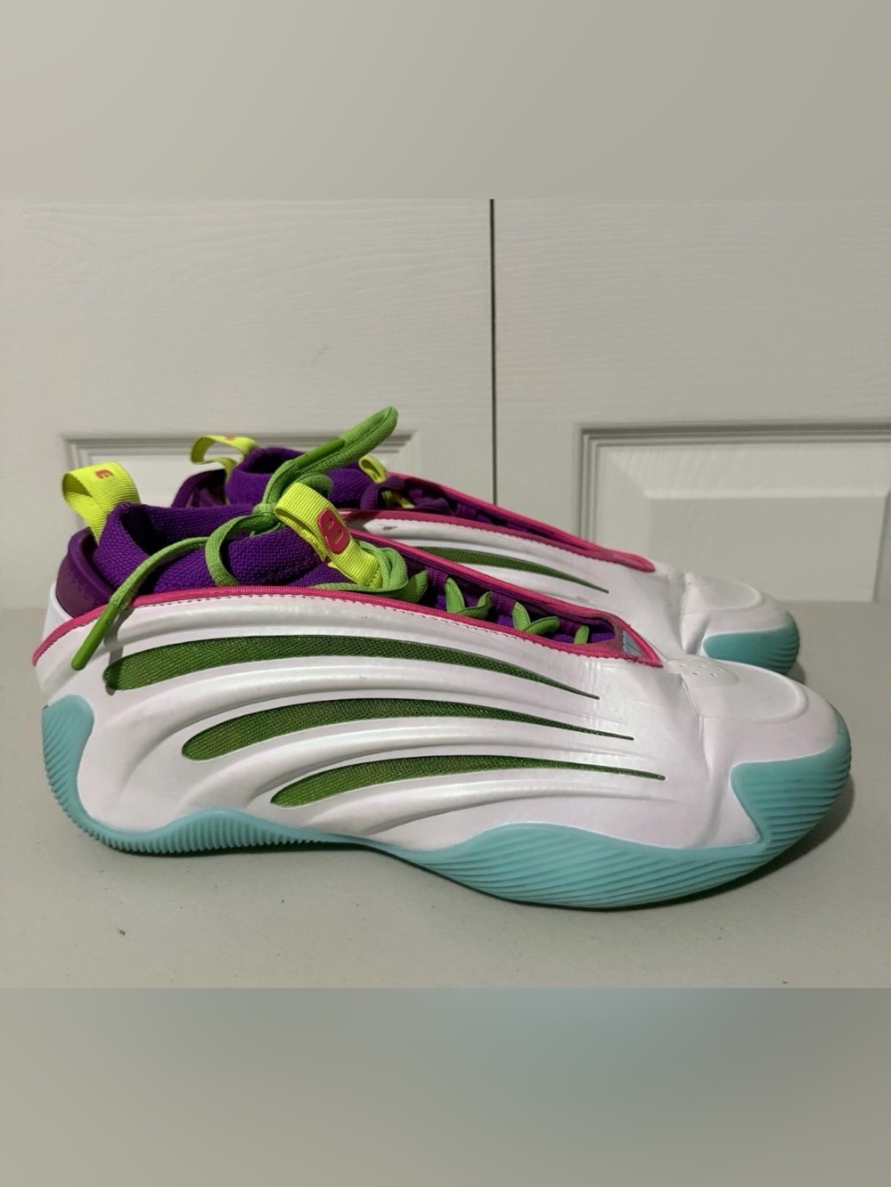 Adidas Jalen Williams x Harden Vol. 9 White Lucid Lime Pink, Men’s Size 8